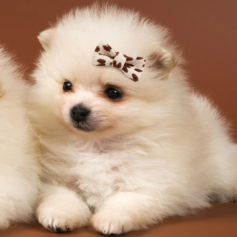 Handmade Pet Dog Bows Brown Series Bows