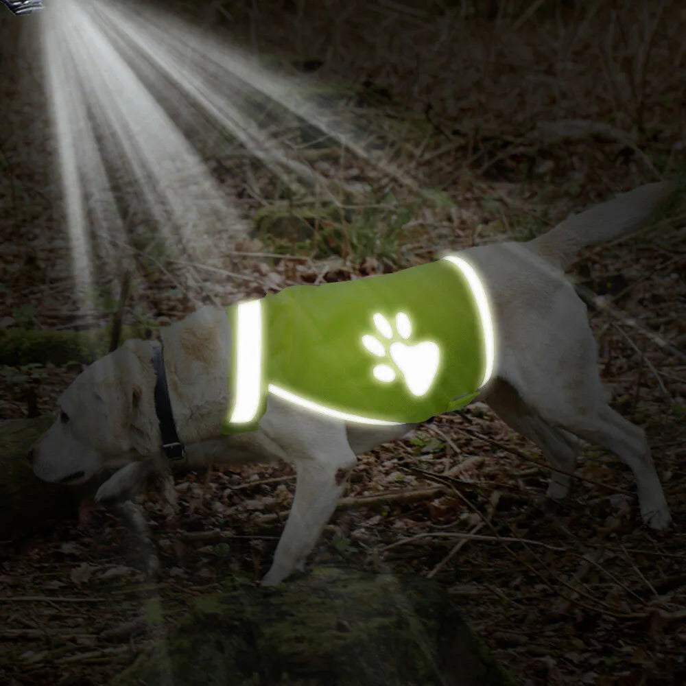 Ventilate Cozy Fluorescent Dog paw Pet Reflective Vest