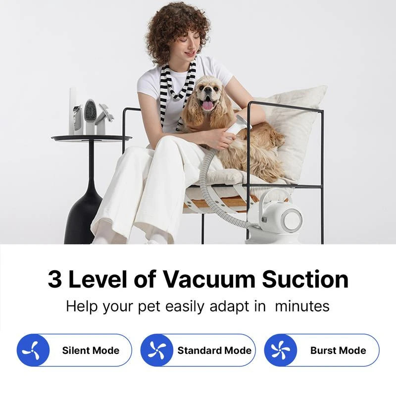 Pro pet grooming system kit and vacuum cleaner with 99% hair, equipped 5 professional dog removal